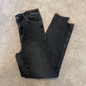 We The Free Women's Black Grey Distressed Skinny Jean‎ Raw Hem Size 29